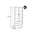 Solid wood bookcase with glass door-686571252