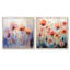Corail orange fantaisiste botanique sauvage - ensemble de collage abstrait botanique carré de 2-1070685879-1070685878