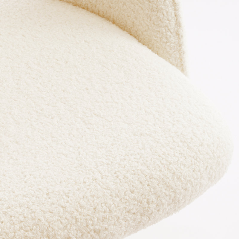 Chaise de travail rembourrée à hauteur ajustable, Tissu éponge blanc