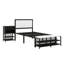 Lit plateforme en métal avec tablettes de rangement à niveaux, armoire de rangement en bois-1531065181-1531065182