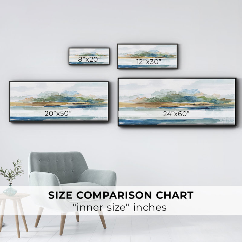 «Blue Solace», toile encadrée, H 20 po x l 50 po