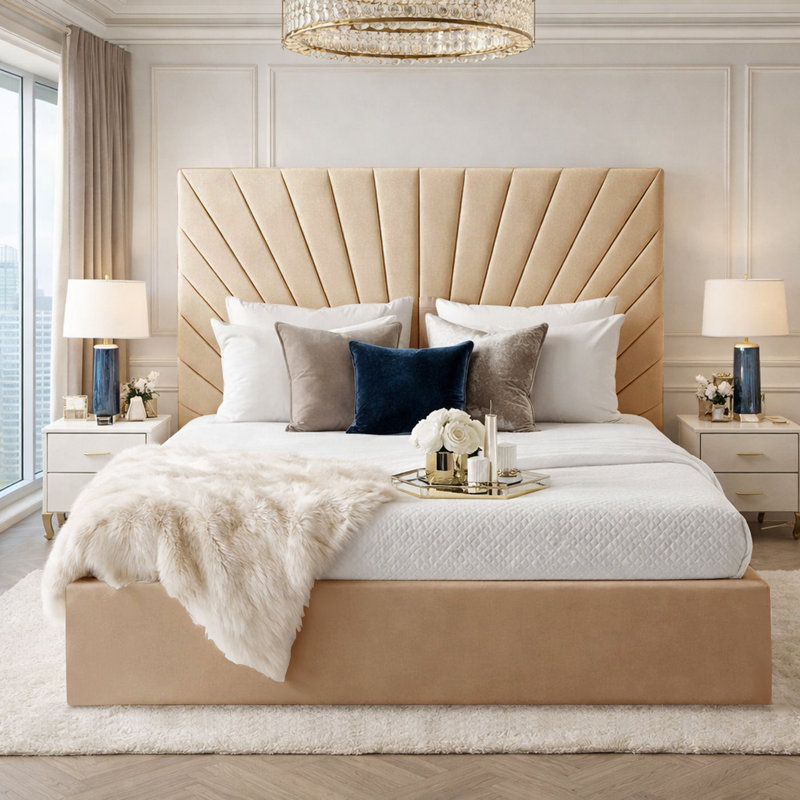 Bed, Beige, Super King (6')