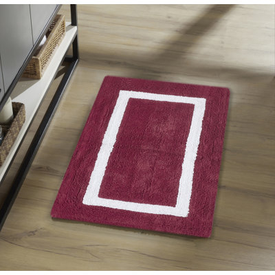 Widman 100% Cotton Tufted Reversible Bath Rug Super Absorbent, Machine Washable Bathroom Rug