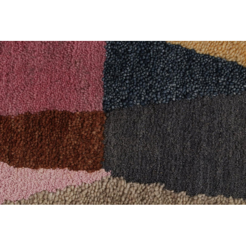 Hand Knotted Geometric Area Rug, Rectangle 6' x 9'