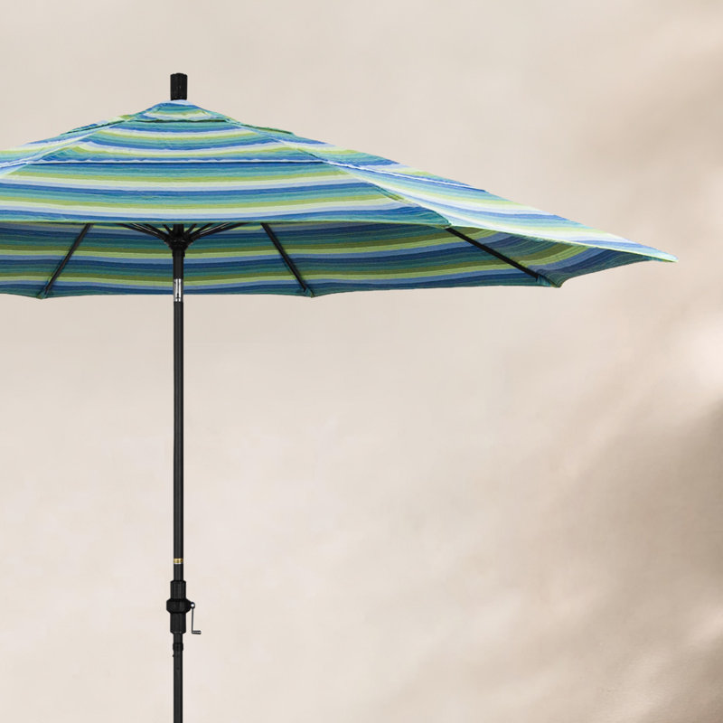 Parasol de marché 11 pi Brent, Sunbrella® Dolce à rayures oasis