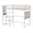 Twin sized loft metal bed with white for bedroom and dormitory, with built-in charging station and LED lighting-1425579735-1425579733
