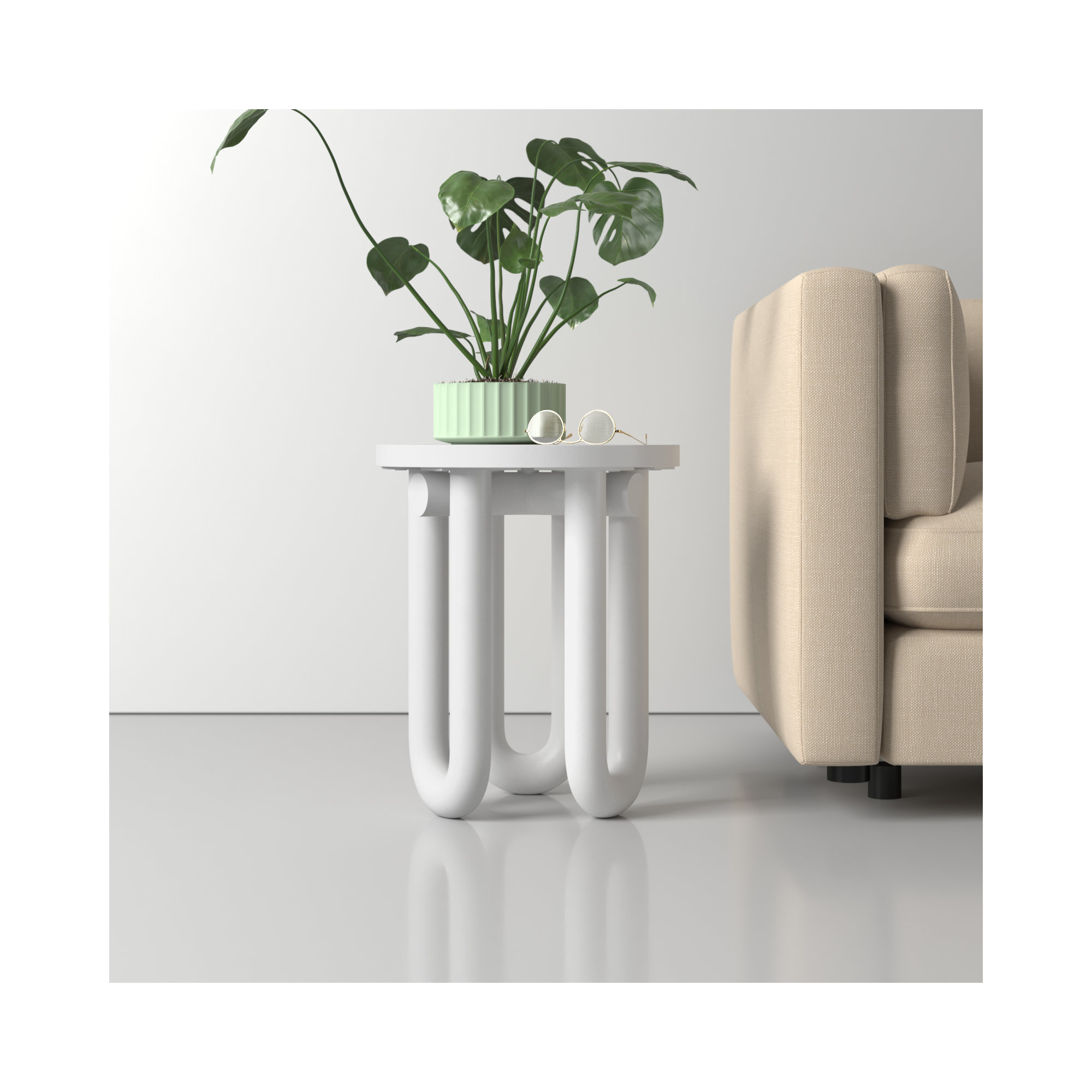 Tildy Concrete 3 Legs End Table