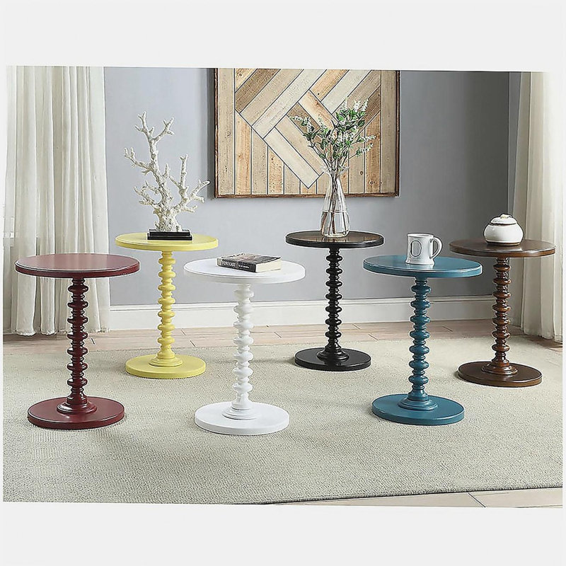 Table d'appoint blanche ronde en bois, Blanc