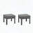 Set of 2 All-Weather Metal Patio Ottomans with Gray Cushions-1222958011