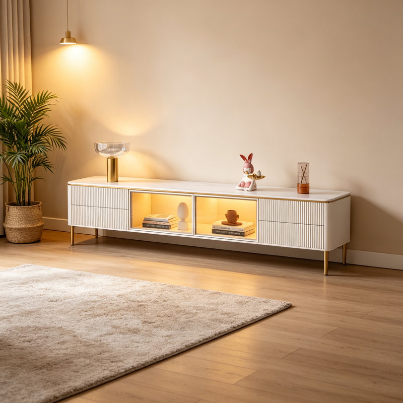 Meuble télé élégant, 17.71"H x 62.99"L x 11.81"W