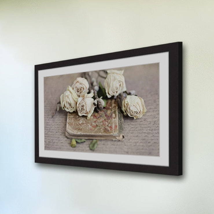 " Vintage Book And Roses " by Sylvia Cook, 20" H x 30" W x 1.5" D