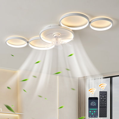 Ventilateur de plafond 40 po à 6 vitesses à intensité variable avec lumières DEL et télécommande