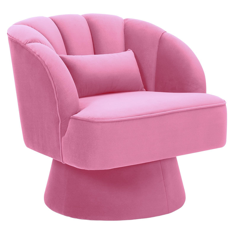Fauteuil d'appoint pivotant à 360 °, fauteuil confortable moderne avec base surdimensionnée et siège allongé, rembourrage en coton épais, capacité de charge de 300 lb