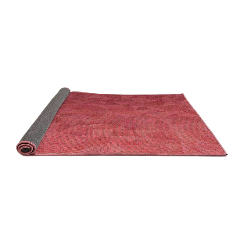 Rouge Tapis décoratif géométrique, Carré 5 pi