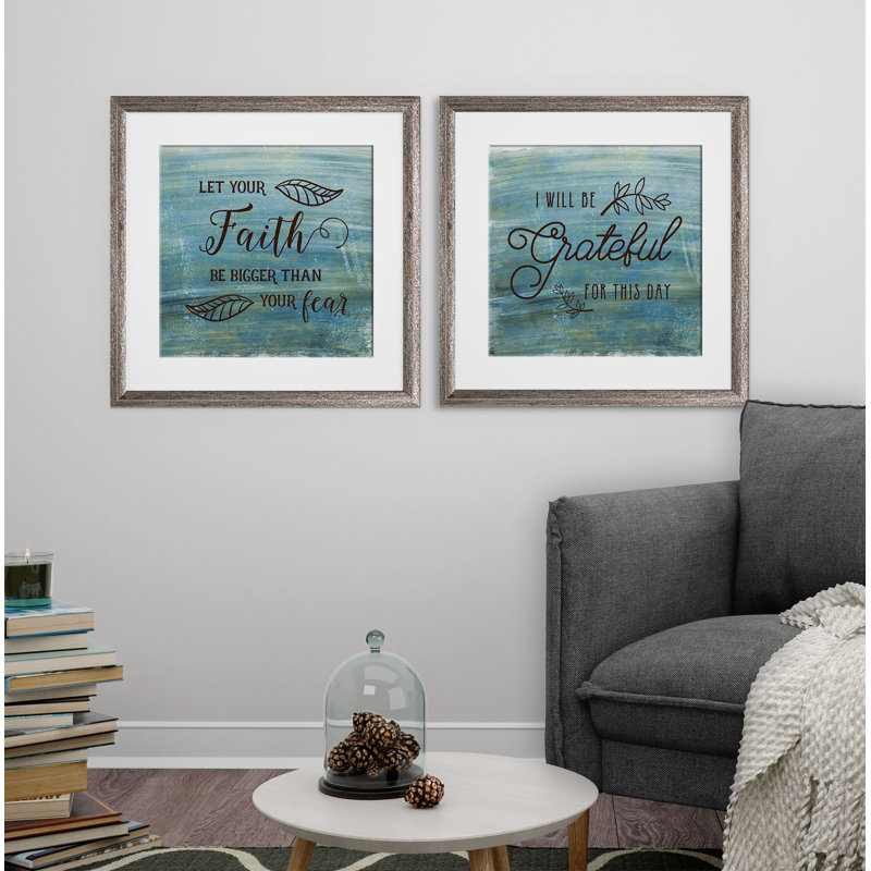 " Faith " 2 - Pieces, Brown Framed