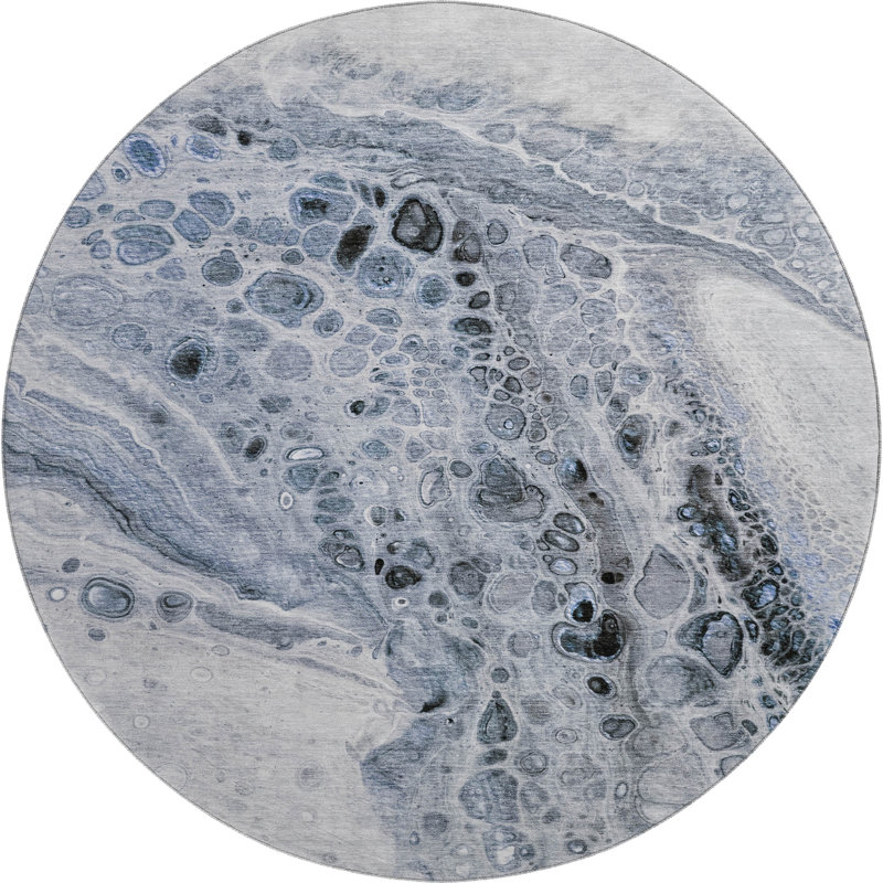 Premium Machine Washable Alaina AMF1934 Abstract Rug, Round 8'