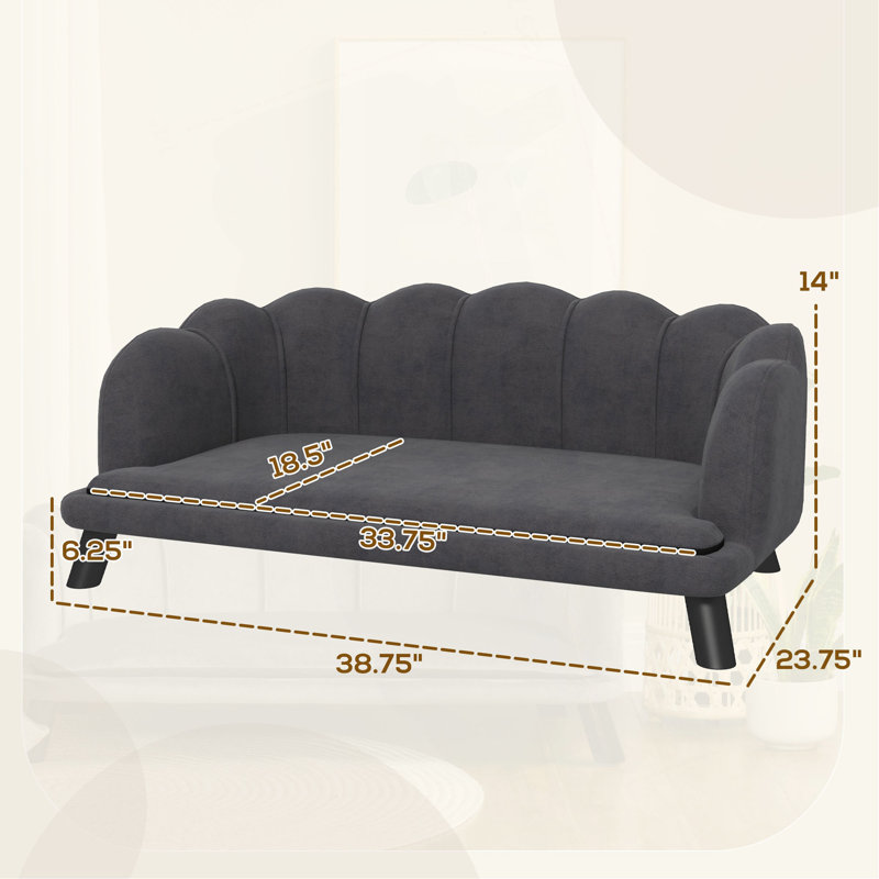 Lit pour animaux de compagnie, canapé pour animaux Pearl Design, Gris
