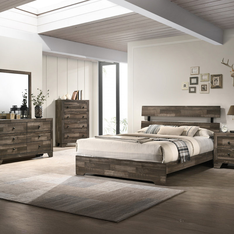 Mobilier de chambre en bois 1 pièce, Gris / brun rustique
