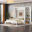 Lit mural grand format peu encombrant, bois massif avec finition blanche moderne