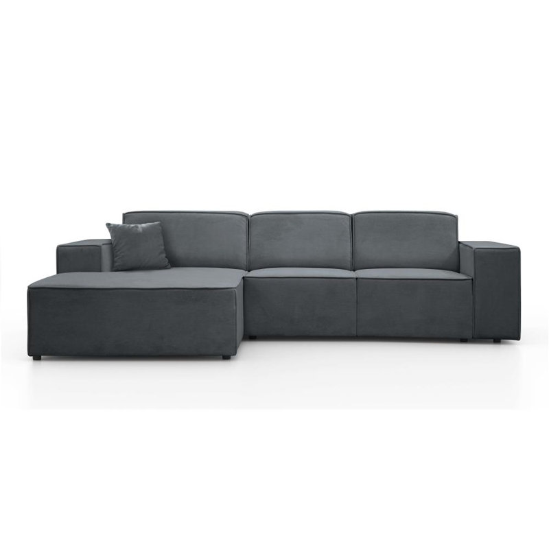Avionna 4 Seater Sofa & Chaise, Dark Gray, Left Hand Facing
