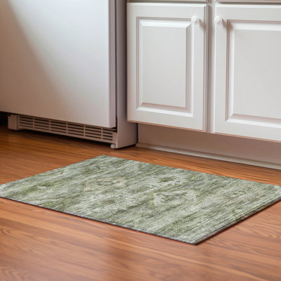 Premium Machine Washable Prisco Olive Rug