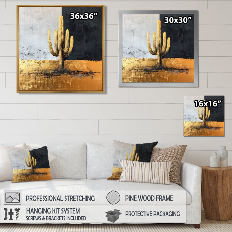 Mariann Cactus formes abstraites forme pure I - Cactus, art mural, H 16 po x l 16 po, Impression encadrée flottante