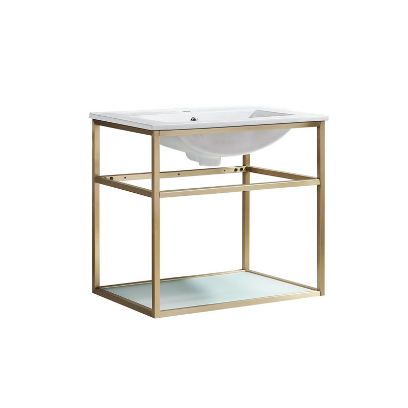 Ensemble de meuble-lavabo simple 24 po Pierre, Doré