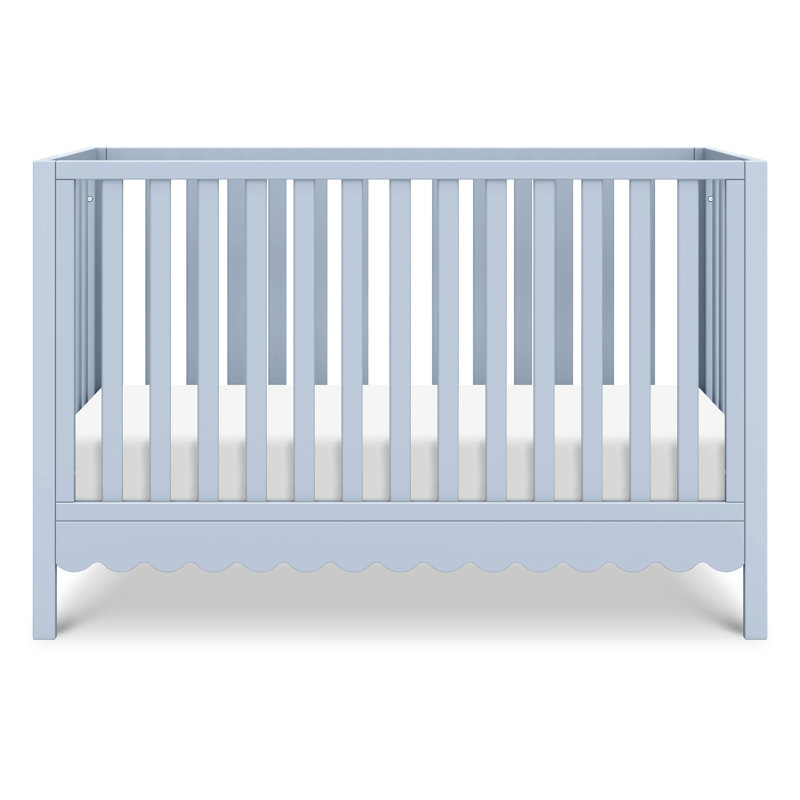 Powder Blue Pine Wood 4-in-1 Convertible Crib