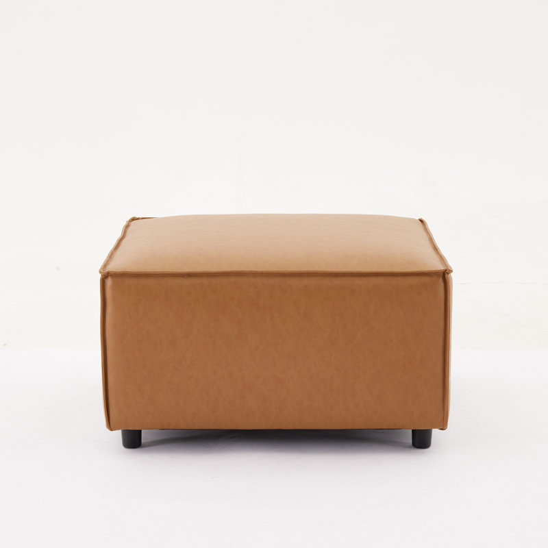 Makassar Upholstered Ottoman Moveable Footrest, Brown