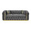Canapé Chesterfield 90,6 pouces avec boutons capitonnés et 2 coussins-118045618
