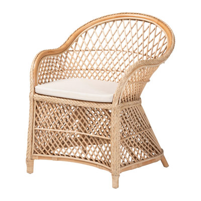 Fauteuil bohémien en rotin naturel tressé