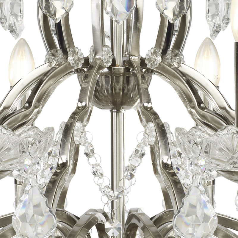 Plaisir 12 - Light Candle Style Chandelier, Satin Silver