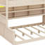 Cadre de lit superposé en bois avec tablettes de rangement latérales intégrées et corde anti-chute, lumières, panneau perforé-1310830449