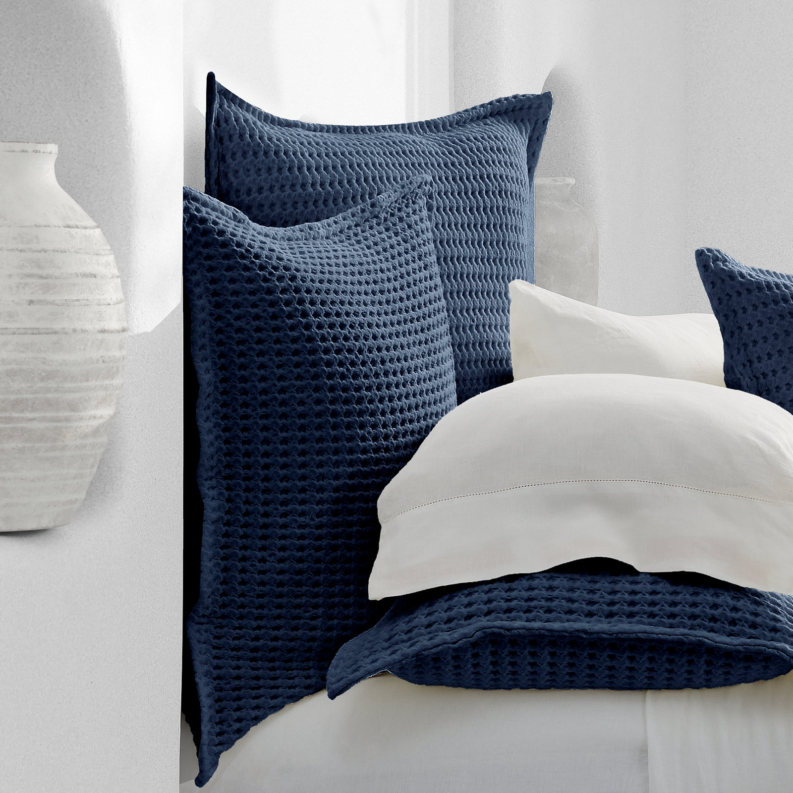 Han Cotton Shams, King, Indigo