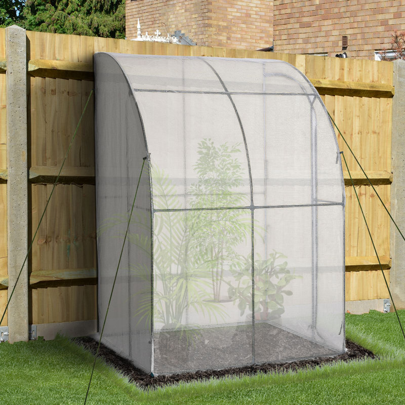White PE Cover Lean-To Outdoor Greenhouse, 106 cm