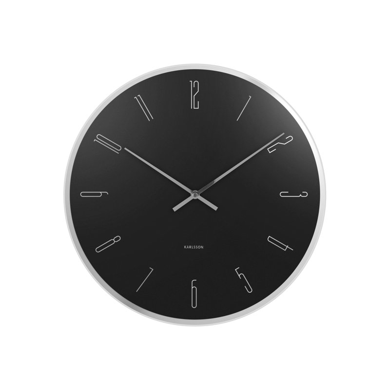 Mirror Glass Wall Clock, Black