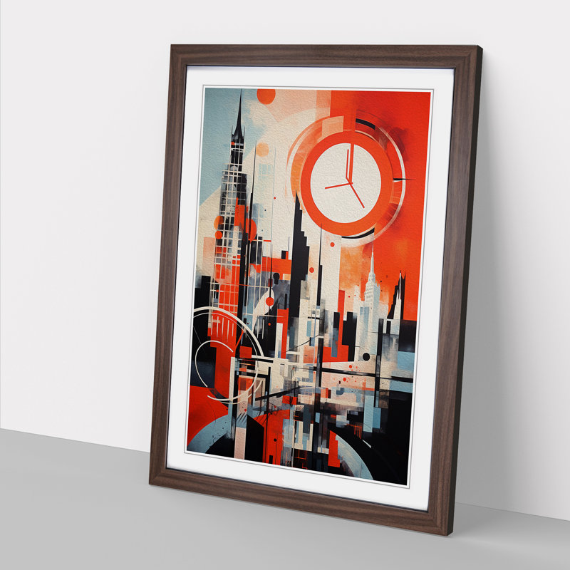 London Constructivism - Framed Print, Walnut, 64cm H x 46cm W x 2cm D