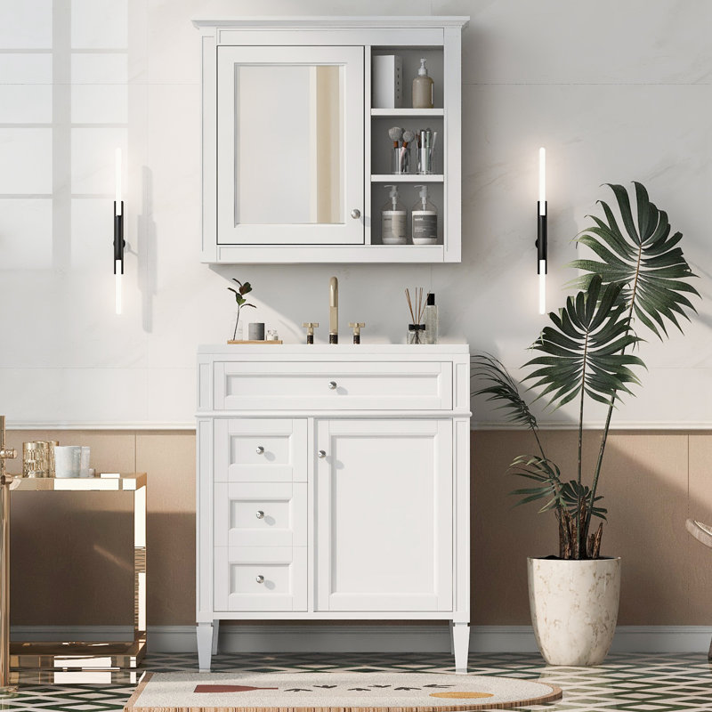 Svensen 30'' Single Bathroom Vanity with Top, White