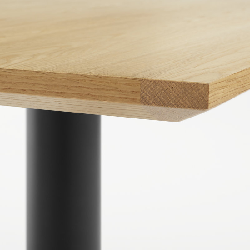 Easy Dining Table, Matte Black, White Oak