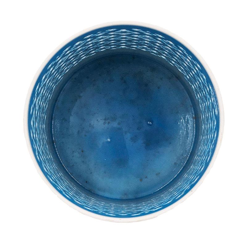 White and Blue Ceramic Decorative Candle Holders - Set of 2