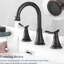 Robinet de lavabo de salle de bain espacé de 8 po en bronze huilé - 360 bec pivotant, 2 avec bonde escamotable et boyaux 8 po, lavabo à 3 trous et eau-123061768