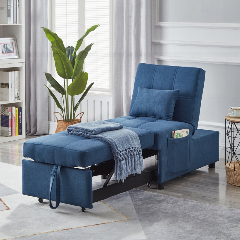 Fauteuil inclinable en lin, Bleu