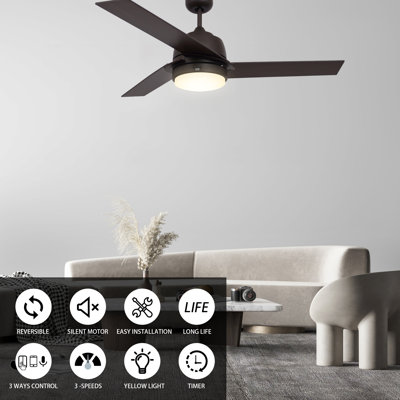Ventilateur de plafond 52 po avec lumières DEL 