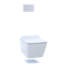 Dual-Flush Square Wall Mounted Toilet with Glazed Surface (Seat Included)-760414087
