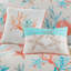Édredon 7 pièces - très grand corail, coton, coquillages et coraux imprimés, rembourrage, très grand lit, étoile de mer corail, rembourrage, coussins de broderie côtière-118650028-118650029