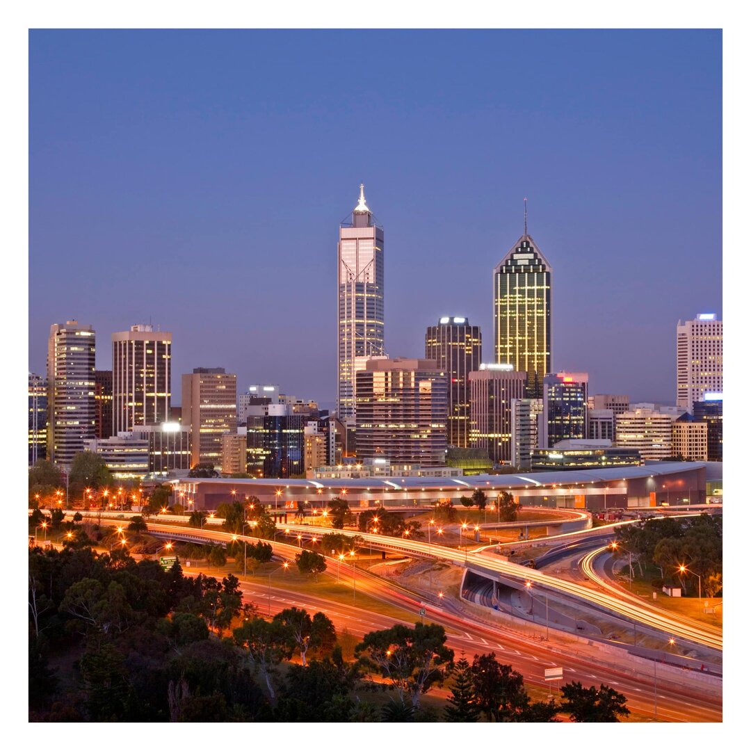 matte Tapete Perth Skyline 1,92 m x 192 cm