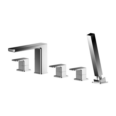 Windon 3 Handle Deck Bath Shower Mixer Bath Filler with Diverter