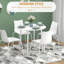HOMCOM Folding Dining Table for 4 Round Drop Leaf Table, Modern-2108269665