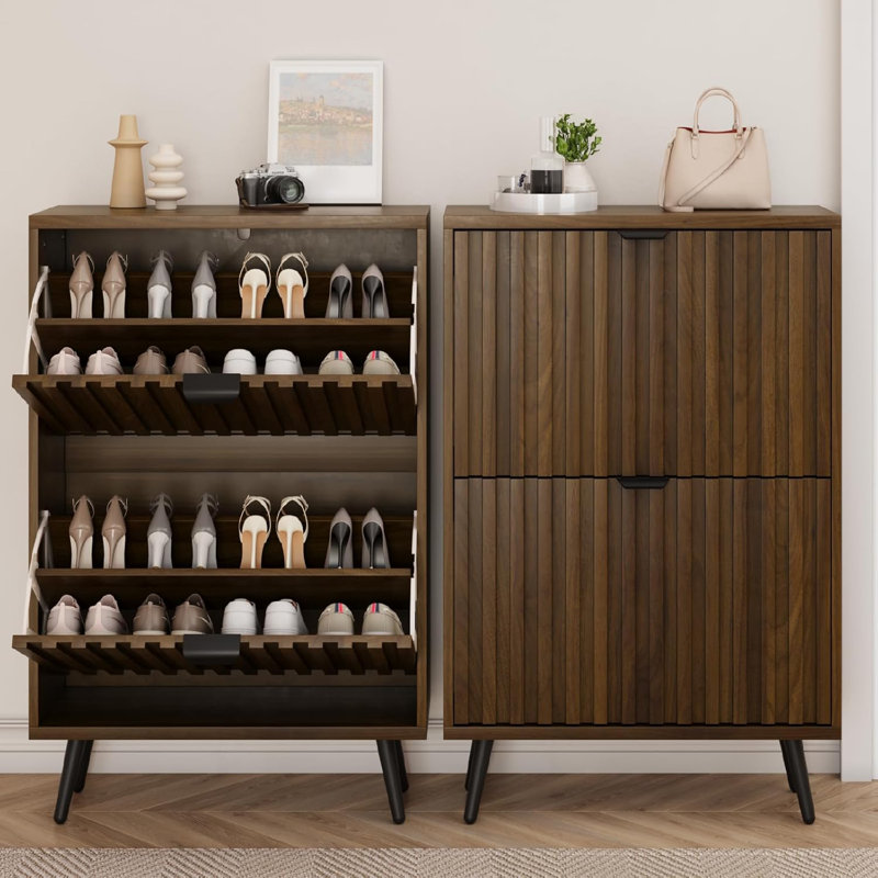Walnut Hidden Shoe Cabinet