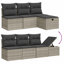  Ensemble de canapé de jardin gris clair, gris foncé